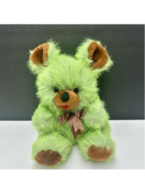 Vintage King Plush Lime Green Mouse Stuffed Animal Carnival Toy 10 Inch Sitting